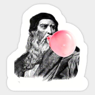 DAVINCI with pink bubble gum Sticker